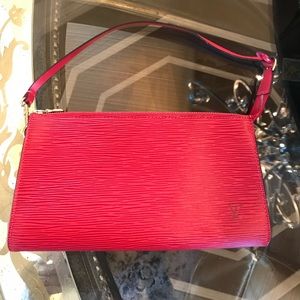 Louis Vuitton Red Epi Leather Pochette Accessories